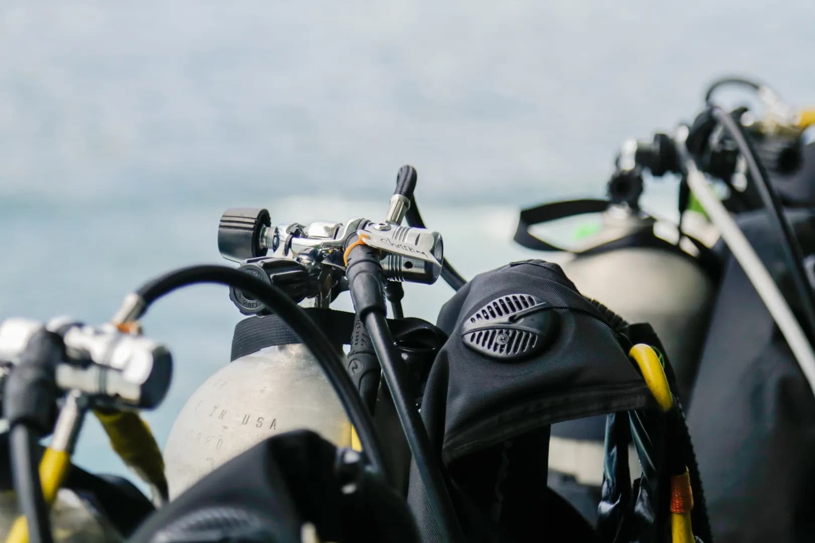 Scuba gears on the boat